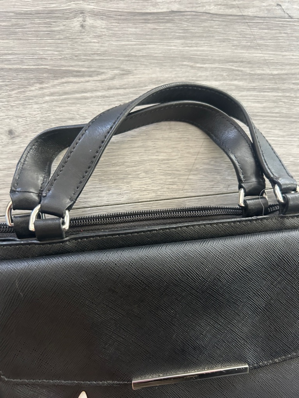 Tumi Black Saffiano Leather Crossbody Bag with Silver Hardware - Picture 5 of 16